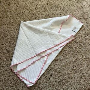 Peacock Alley Egyptian Cotton Baby Blanket 30"x40" Pink Edge Made in Portugal